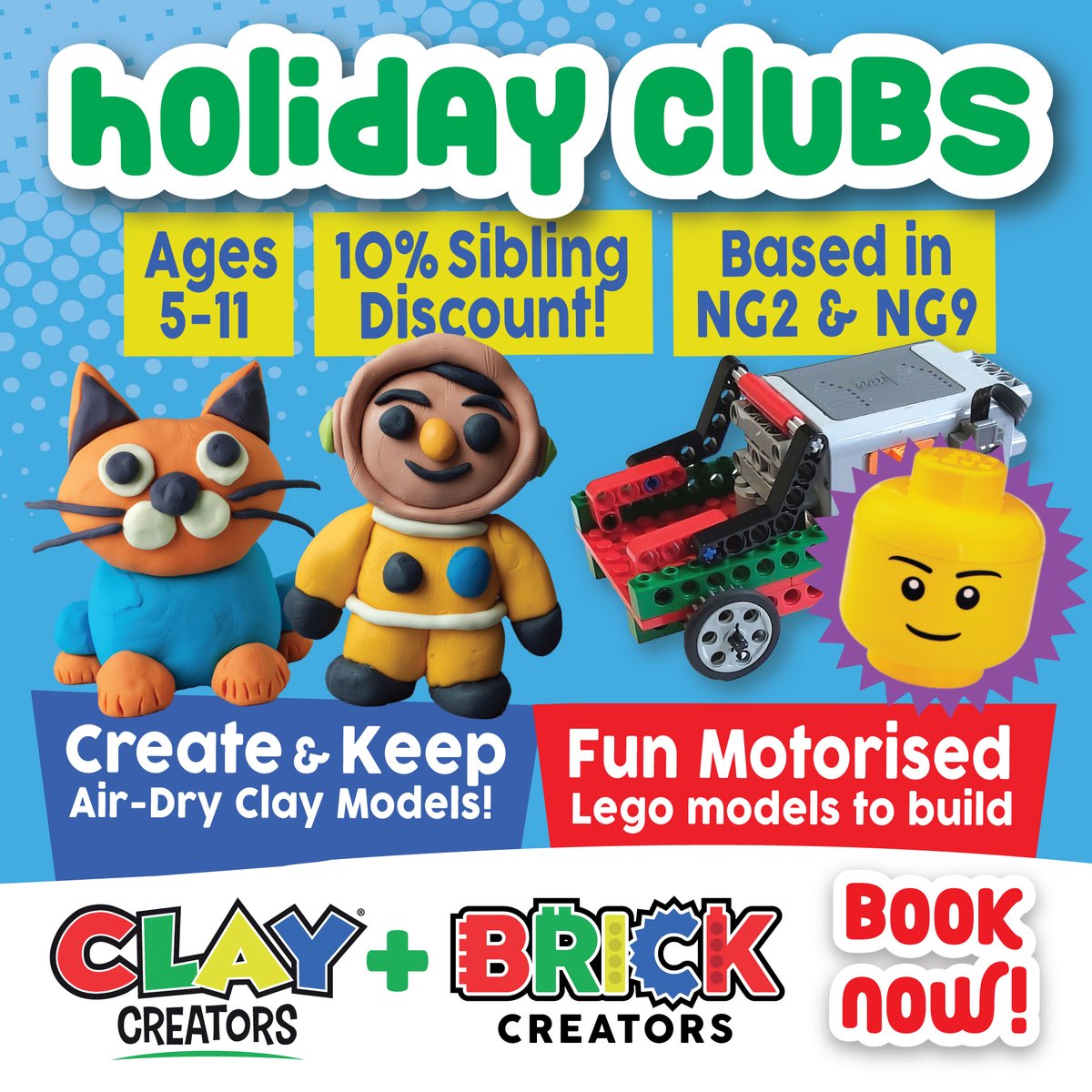 ClayCreatorsNG's tweet image. EARLY-BIRD ENDS SOON | Creative and active holiday clubs are back this Summer in West Bridgford + Beeston! Book your place now >> claycreators.com/holidayclubs