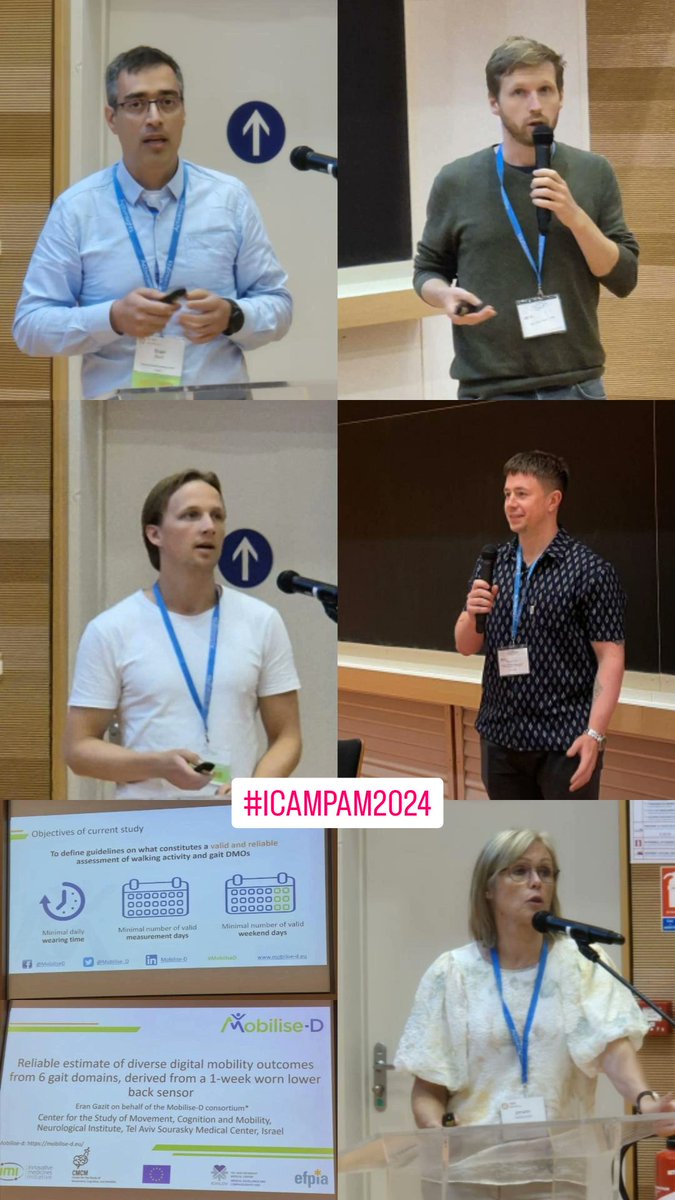 Thrilled to highlight our outstanding Mobilise-D speakers at #ICAMPAM2024! 

📍 O.5.3 - Cameron Kirk
📍 O.6.1 - Joren Buekers
📍 O.6.2 - Eran Gazit
📍 O.6.3 - Martin Berge
📍 O.6.4 - Jorunn Helbostad

#digitalmobility #wearables <a href="/IHIEurope/">Innovative Health Initiative</a> <a href="/EFPIA/">EFPIA</a>