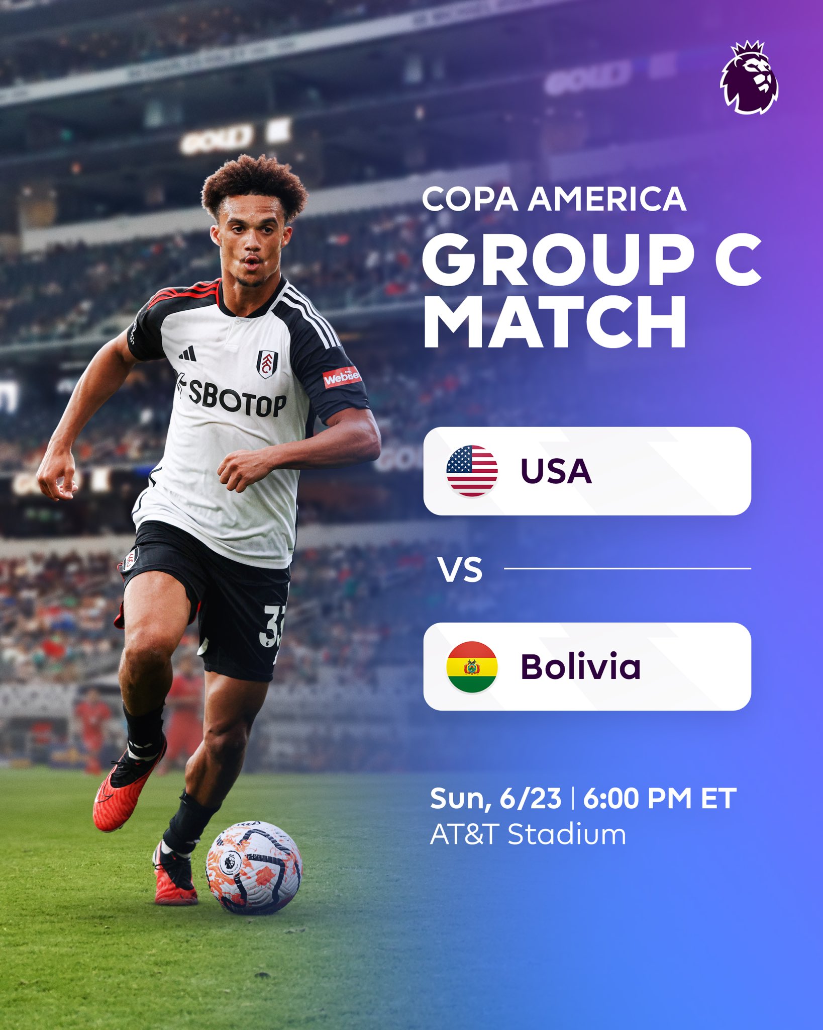 Premier League USA on X Could not be more ready for the USMNT s Copa America journey to begin It all starts with a match against Bolivia on Sunday https t YIy5AK520b X