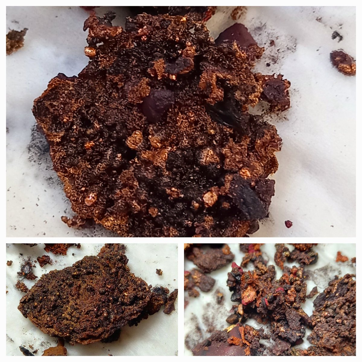 Some copper chemistry by year 9's. Making a soluble salt resulted in great crystals. Plus Miss Elwell's and Miss Nugent's class were making copper from copper oxide.