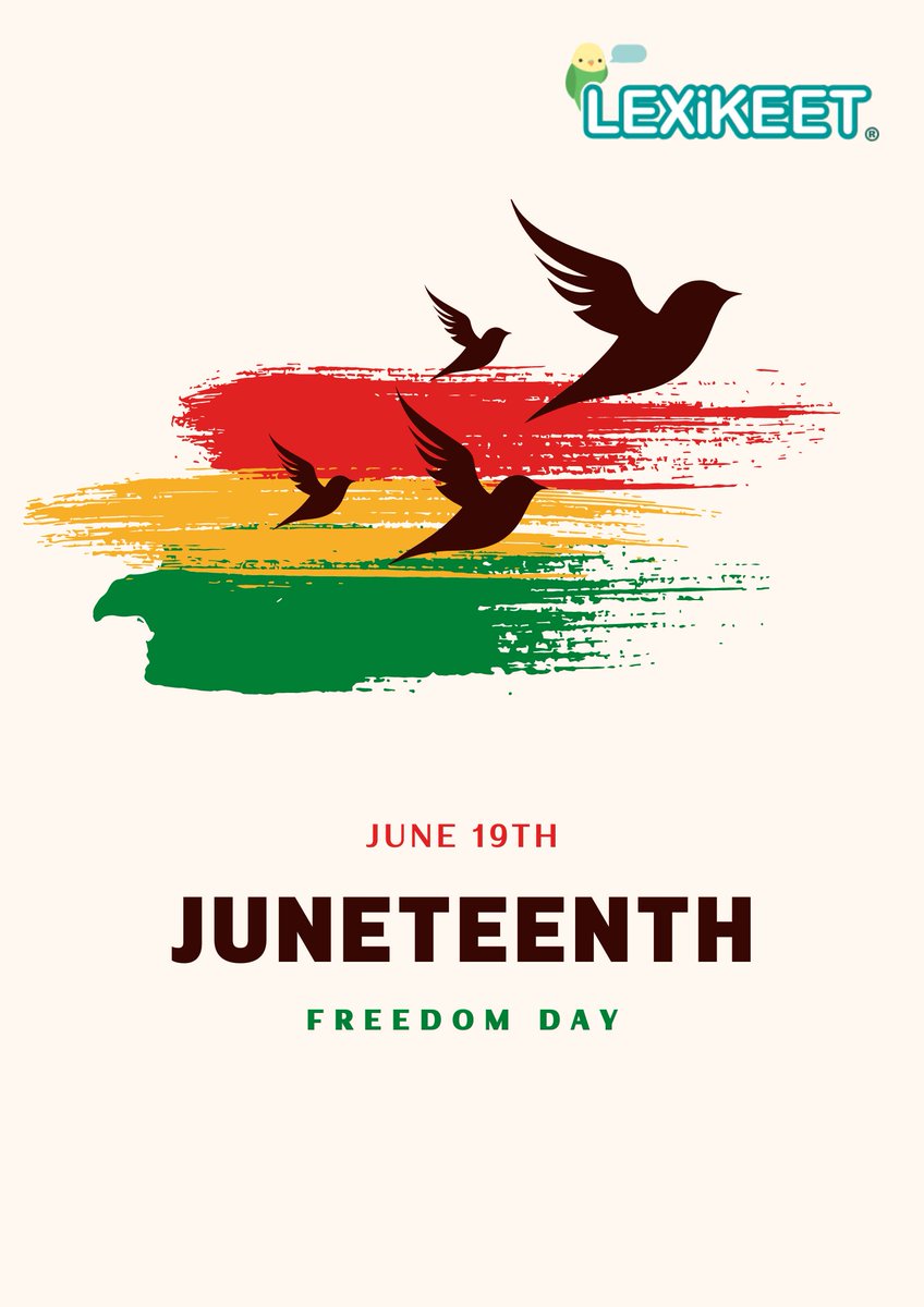 Today is Juneteenth, an important day in American history. At Lexikeet, we celebrate this day by thinking about freedom, equality, and justice for everyone.
Let's continue to uplift and support one another, working towards a more inclusive and equitable world.

#happyjuneteenth