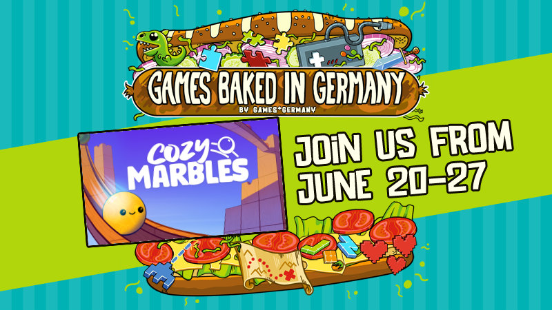 Cozy Marbles is part of <a href="/GamesGermanyNet/">Games Germany</a>'s "Games Baked in Germany" steam event, wohoo!
This means an extended availability for the Cozy Marbles Demo <3 
checkout the event here: store.steampowered.com/sale/games-mad…