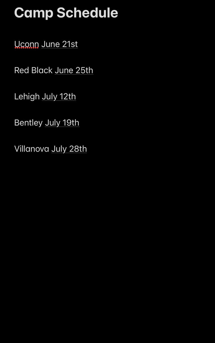 Camp schedule for this summer.  Ready to get after it! <a href="/TaftFootballCT/">Taft Football</a>