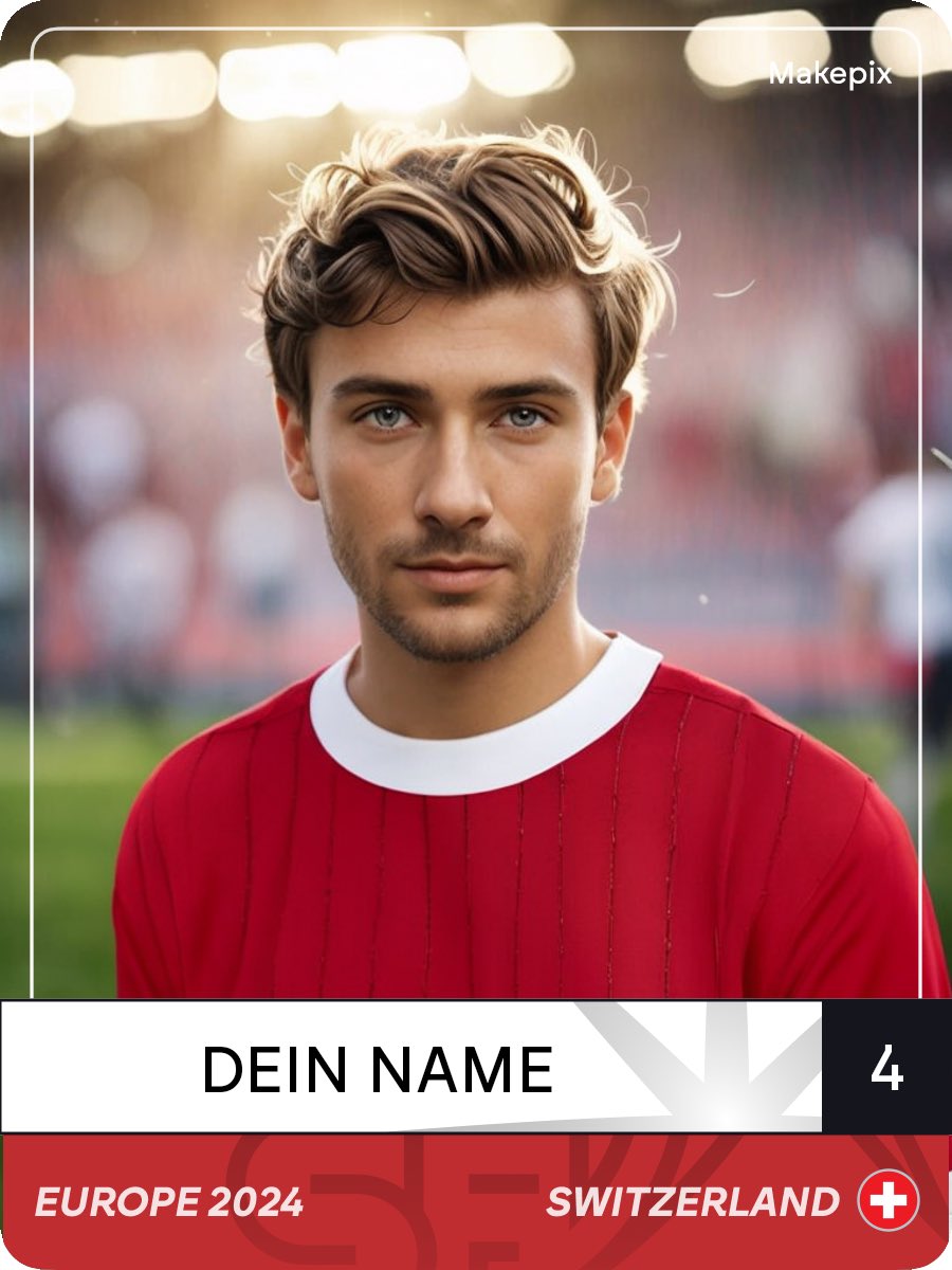 Hey #EURO2024! See yourself in your favorite team's kit and show your support! 🌟⚽️

Good luck to both teams in today's #SCOSUI match! 
🔹<a href="/ScotlandNT/">Scotland National Team</a>
🔹@SFV_ASF

Create and share your card!
👉 makepix.ai/euro2024 👈

#ScotlandNT #HopSuisse #ScottishFootball #SwissFootball