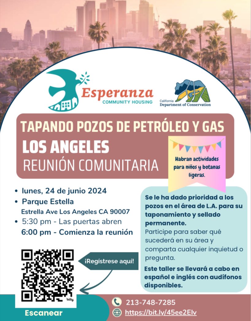 Join us for a community meeting to learn about the plugging and abandonment process of the AllenCo oil site. Community members will have the opportunity to learn more about the timeline, ask questions, and raise concerns directly.

The workshop will be in Spanish and English🕊️