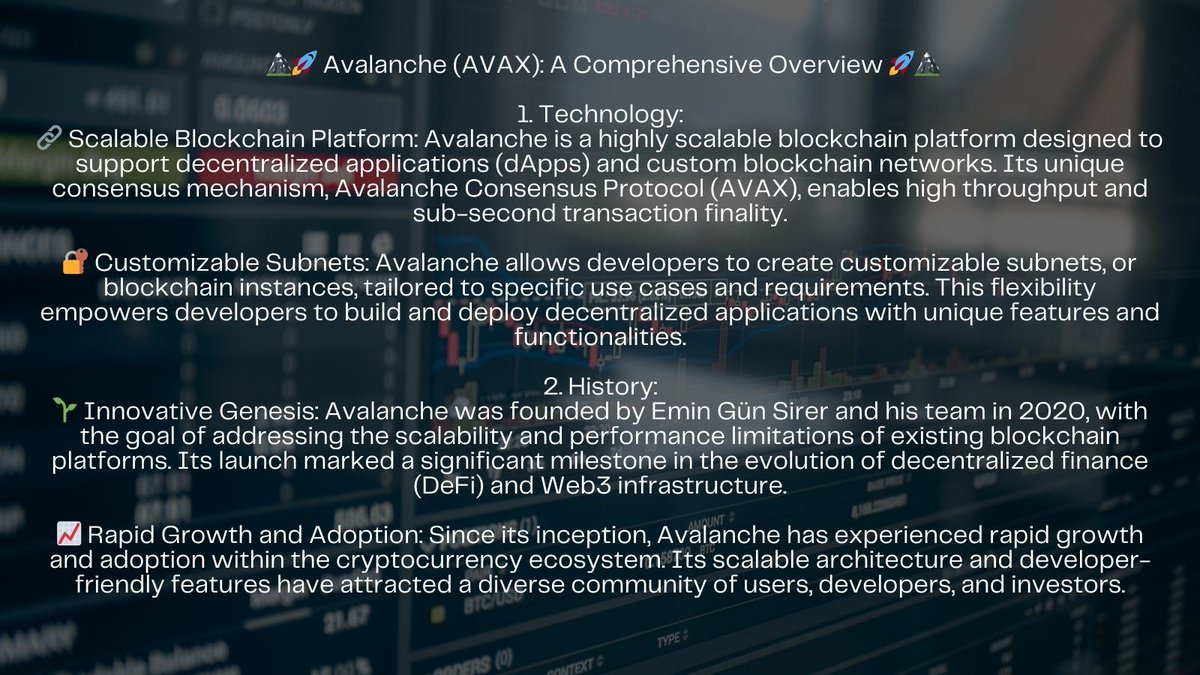 MetaObs_io's tweet photo. 🏔️🚀 Avalanche (AVAX)
Category: Layer 1        
Date of launch: 2020
Founder: Ava Labs
Link to the CoinMarketCap: https://t.co/PQIB5TLXjV 
Link to the Website: https://t.co/7WrvzGuLe8 

🌟 #Avalanche #AVAX #ScalableBlockchain
@minerminer @BrittaUnde3 @Subavatoken https://t.co/8DodJOqWDY