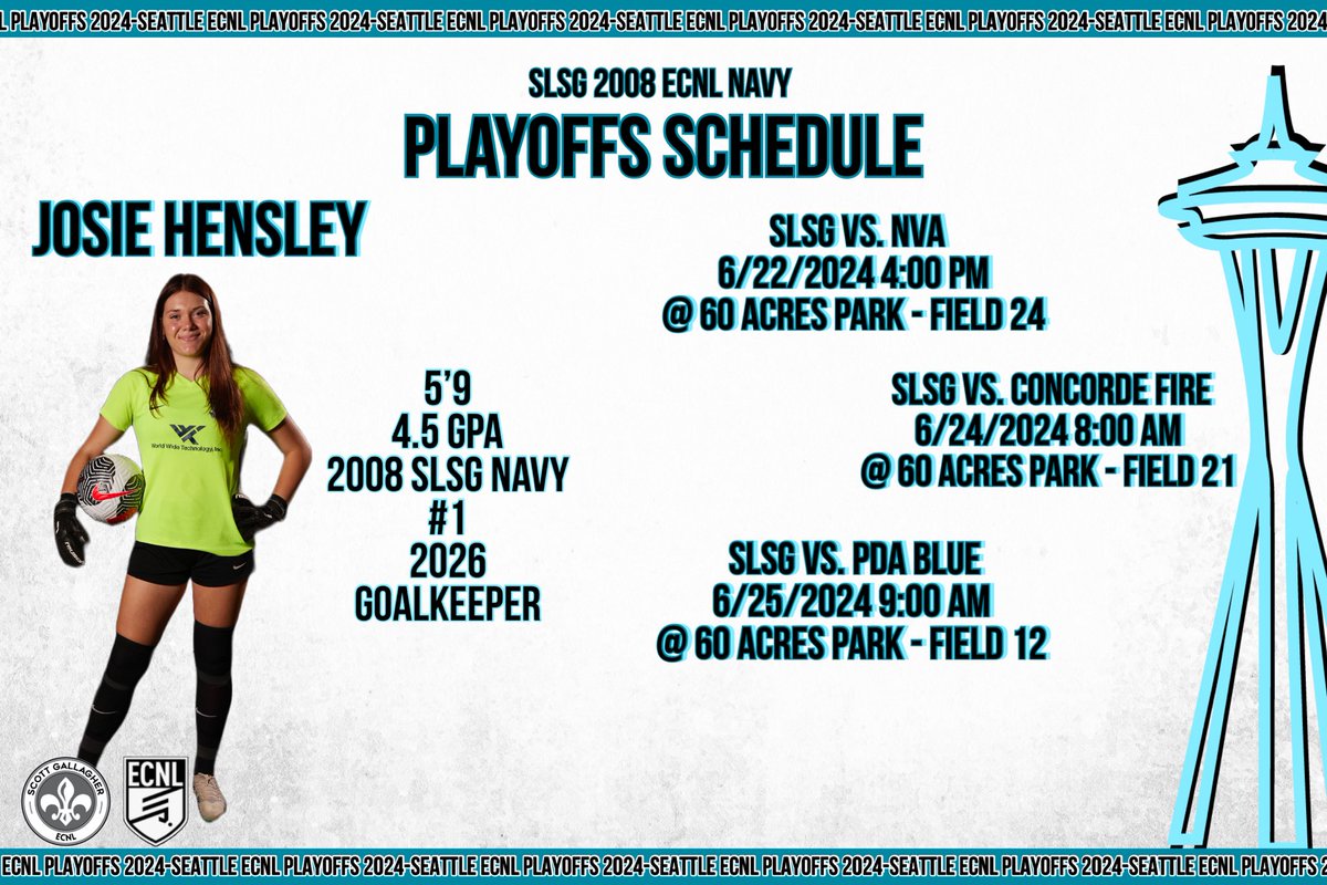 Josie Hensley (@josiehensley_1) on Twitter photo So excited to travel to Seattle this weekend for some great soccer!
<a href="/TheSoccerWire/">SoccerWire</a> <a href="/ImCollegeSoccer/">College Soccer Truth ™</a> <a href="/ImYouthSoccer/">ECNL/GA/Recruiting/College Soccer</a> <a href="/ECNLgirls/">ECNL Girls</a> <a href="/SLSGSoccerClub/">Scott Gallagher Soccer Club</a> So excited to travel to Seattle this weekend for some great soccer!
<a href="/TheSoccerWire/">SoccerWire</a> <a href="/ImCollegeSoccer/">College Soccer Truth ™</a> <a href="/ImYouthSoccer/">ECNL/GA/Recruiting/College Soccer</a> <a href="/ECNLgirls/">ECNL Girls</a> <a href="/SLSGSoccerClub/">Scott Gallagher Soccer Club</a>