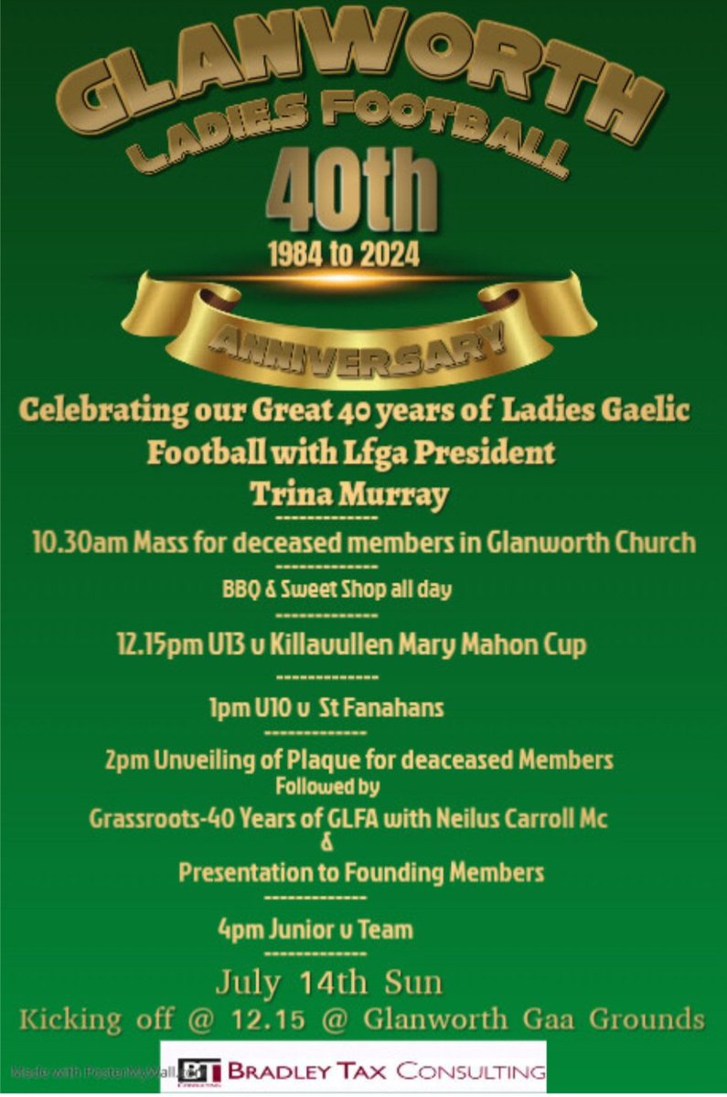 Glanworth_Lgfa's tweet photo. Hi all, July 14th we will celebrate 40 years of Ladies Gaelic Football in Glanworth which promises to be a brilliant day, celebrating our Great History. Hope every player, members, parents &amp; community can join us on the day 💚🤍 https://t.co/lU51BgfzZz