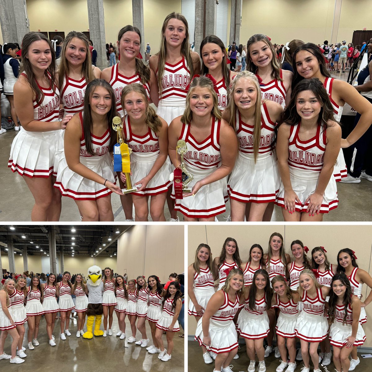 Final day! So proud of their hard work! Two trophies, 3 spirit sticks, and several game day ribbons later - these girls are ready for football season! 🏈❤️🦅🏆 <a href="/HERO_Athletics1/">Holliday Athletics</a> <a href="/HollidayISD/">Holliday ISD</a> <a href="/HollidayEagles/">Holliday High School</a>