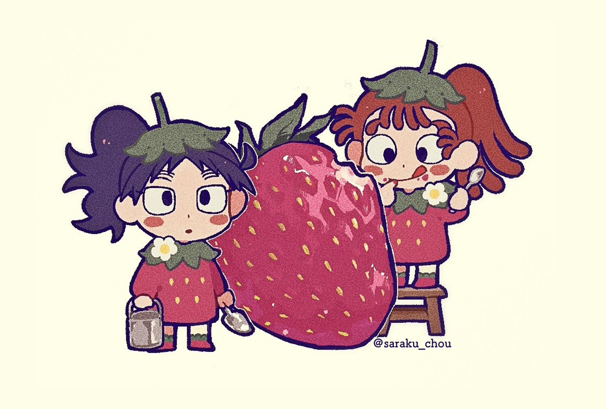いちごを採集するタイプの妖精といちご農