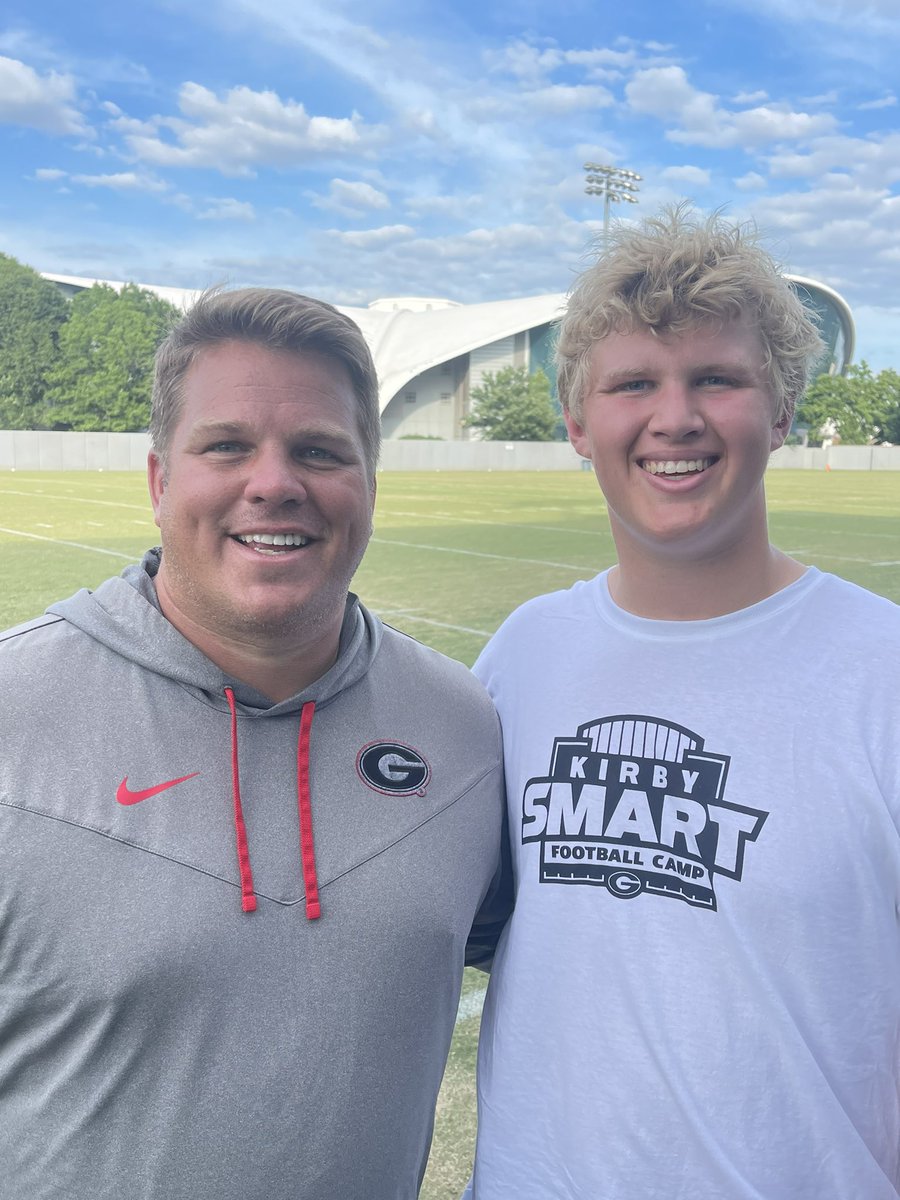 Thanks <a href="/GeorgiaFootball/">Georgia Football</a> for a terrific camp. Loved the athletic competition and catching up with the coaches. Thanks for a great experience <a href="/Kirk_Benedict/">Kirk Benedict</a>, <a href="/Coach_King01/">Jav</a>, and <a href="/a___ray/">Adam Ray</a>. Go Dawgs! <a href="/CMontgomeryLS/">Craig Montgomery</a> <a href="/DanOrnerKicking/">DanOrnerKicking</a> <a href="/Catholic_FB/">CCHS Football</a>