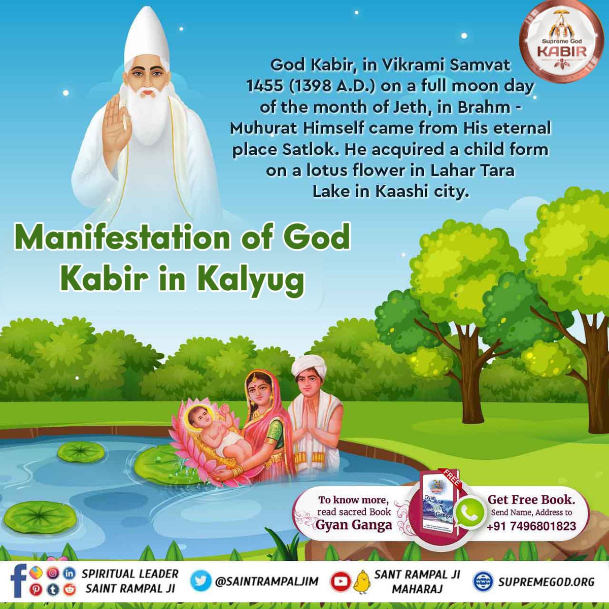 JaydevSaha7's tweet photo. #परमात्मा_का_पृथ्वी_पर_आगमन
कबीर, "ना मेरा जन्म ना गर्भ बसेरा, बालक बन दिखलाया। काशीपुरी जल कमल पे डेरा तहां जुलाहे ने पाया ।। मात पिता मेरे कछु नाही, ना मेरे घर दासी। जुलहे का सुत आन कहाया, जगत करे मेरे हासी ।।"
Logins ⤵️ https://t.co/Z8xKsTH99u 
3Days Left Kabir Prakat Diwas https://t.co/BGaryMQck0