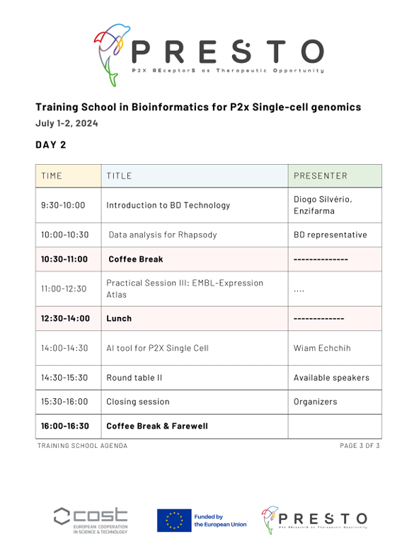purineslab's tweet photo. The program for PRESTO's training school is now out @prestocostcomms https://t.co/XbG9FzP54c