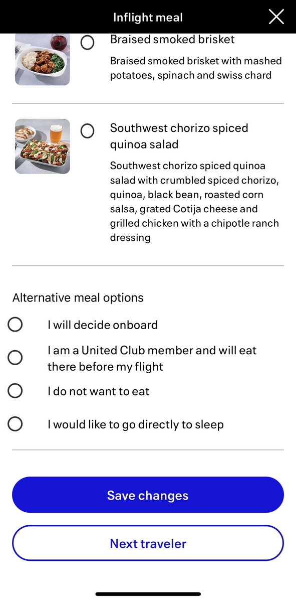 jenleoroop's tweet photo. @MaryWaile15648 Followed back. The option main United said (request gluten free separately) doesn’t show up in my app. Does that mean there are no GF meals for my flight (domestic US long-haul)? https://t.co/ZkDw67kbmu