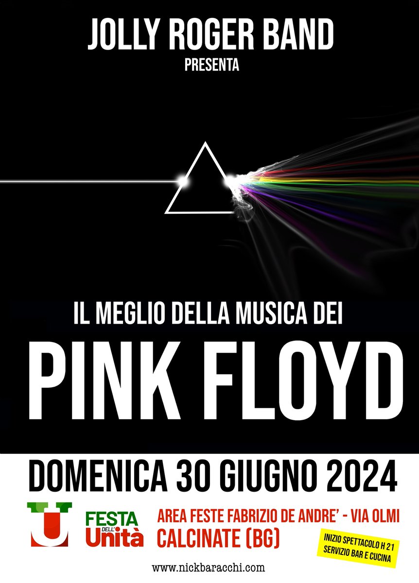 nickbaracchi's tweet photo. Due appuntamenti con la Jolly Roger Band e "Il meglio della musica dei Pink Floyd" https://t.co/slrFNX25ES