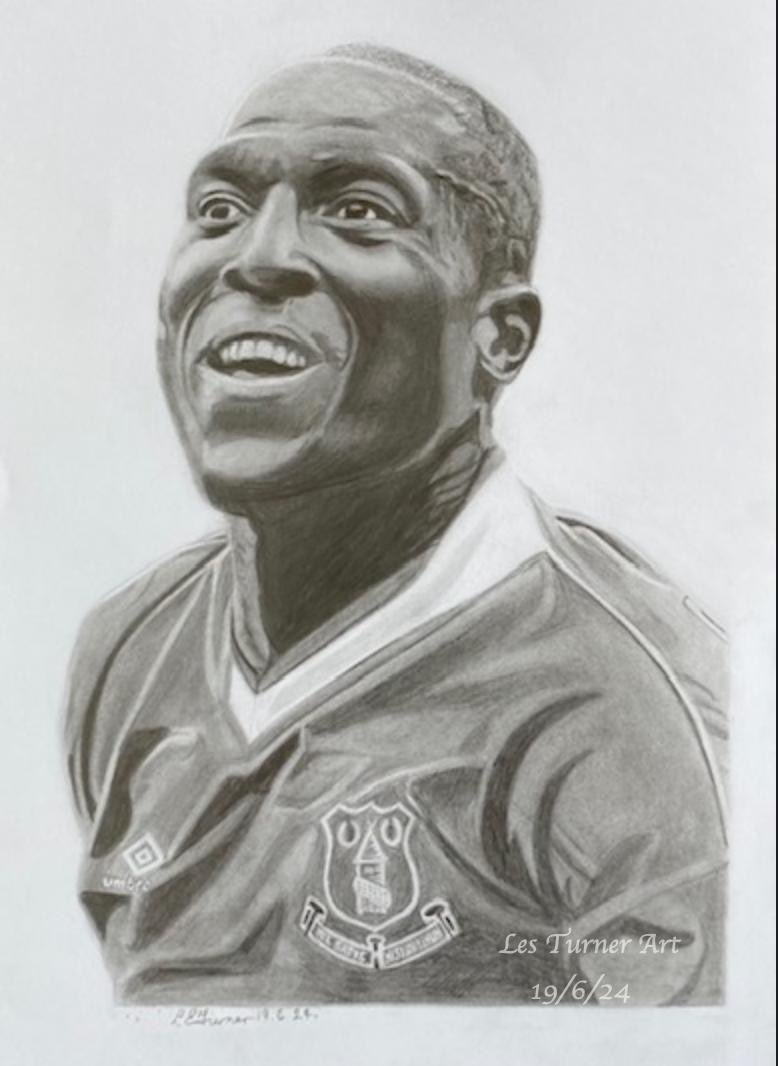 A fine tribute to Super Kevin Campbell. 
Go to les_turner_art on Instagram to see more great drawings from a very talented man.