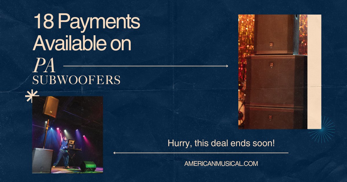 AmericanMusical's tweet image. For a limited time, you can really bring the BASS with a brand-new #subwoofer on our super-special AMS 0% 18-month payment plans! Add some low end to your mix for as little as $55.50 per month. #PASubwoofer #PASystem #LiveSound

So hurry up and save here: ter.li/AmericanMusica…