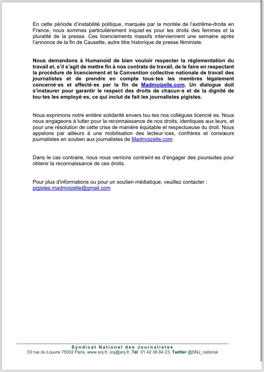 Les pigistes de <a href="/Madmoizelle/">Madmoizelle</a> exigent le respect de leur droit, et donc un licenciement économique. 

#badmoizelle #feminismewashing
