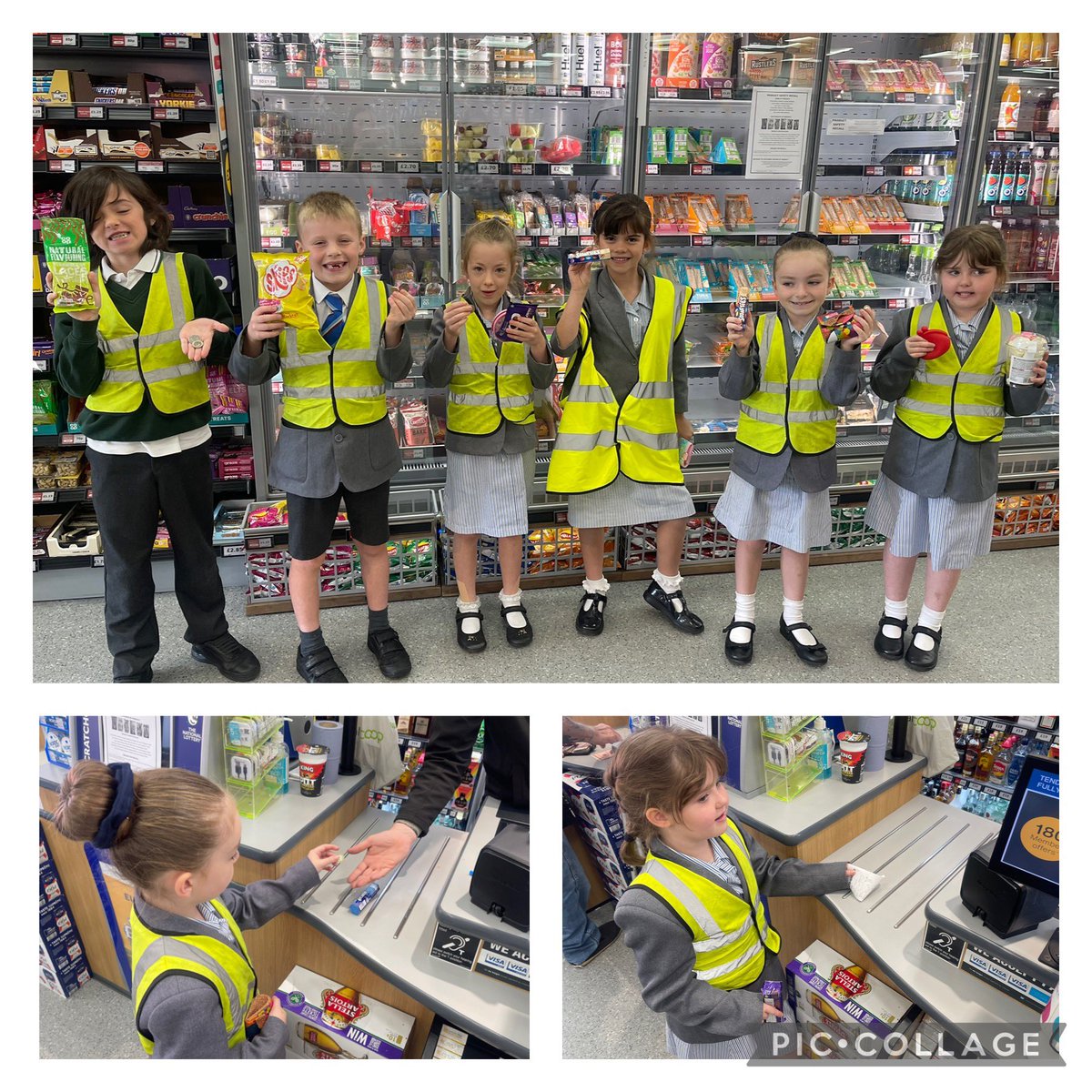 SgsYear2's tweet photo. @SgsYear2 were thrilled to use their money skills this morning to buy themselves a snack from the local shop. They were tasked with choosing an item they could afford, counting the coins they would need and the change they would receive. Super work Year 2! #SGSDifference https://t.co/hSlixpuSc9
