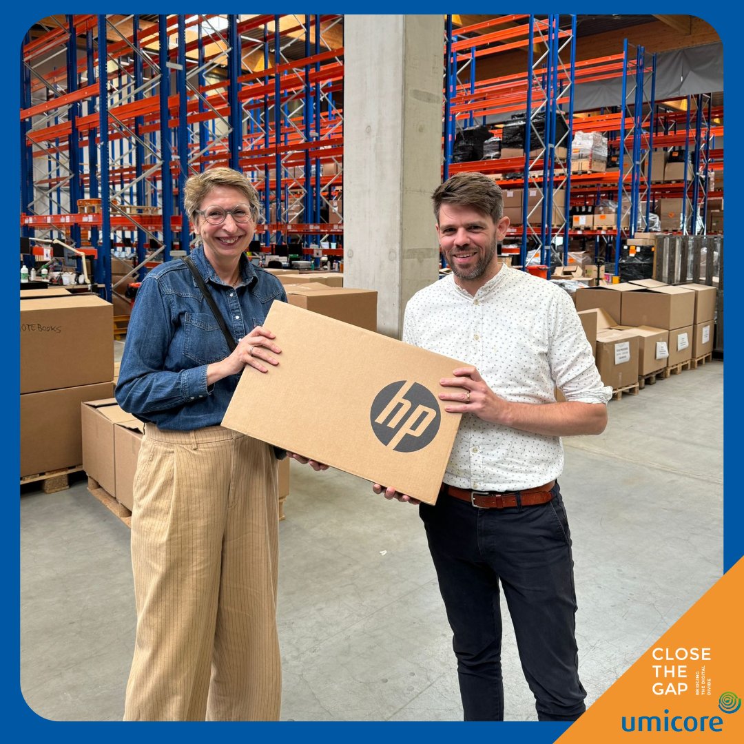 Now still in the warehouse, but soon in South Africa: Umicore's donated laptops to support Women in Tech South-Africa! 🇿🇦 We were most grateful for Umicores visit to our partner's warehouse, where they handed over new devices personally. Many thanks to our partner Umicore! 🤝📦