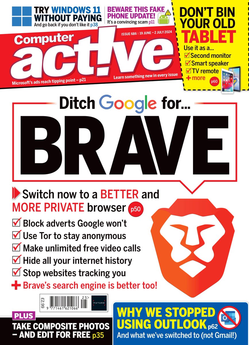ComputerActive's tweet image. Hi @brave. We think you'll like our new issue. Available in print and at zinio.com/gb/computeract…