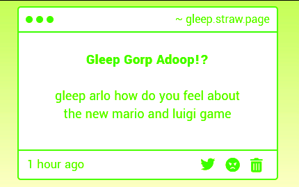 ArloGleep's tweet photo. Gleep Gorp I Personally Never Touched Any Nintendo Game Apart from THE Super Mario Bros. On the Wii So I Cannot Say. But I hope You all Enjoy it. https://t.co/DWls9Hxtf0
