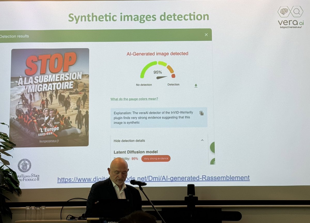 TITAN_Thinking's tweet photo. Learning about the impressive @veraai_eu synthetic image detector…
#AIfakes #disinformation #deepfake #MeettheFutureofAI https://t.co/OrR4E9Es8D