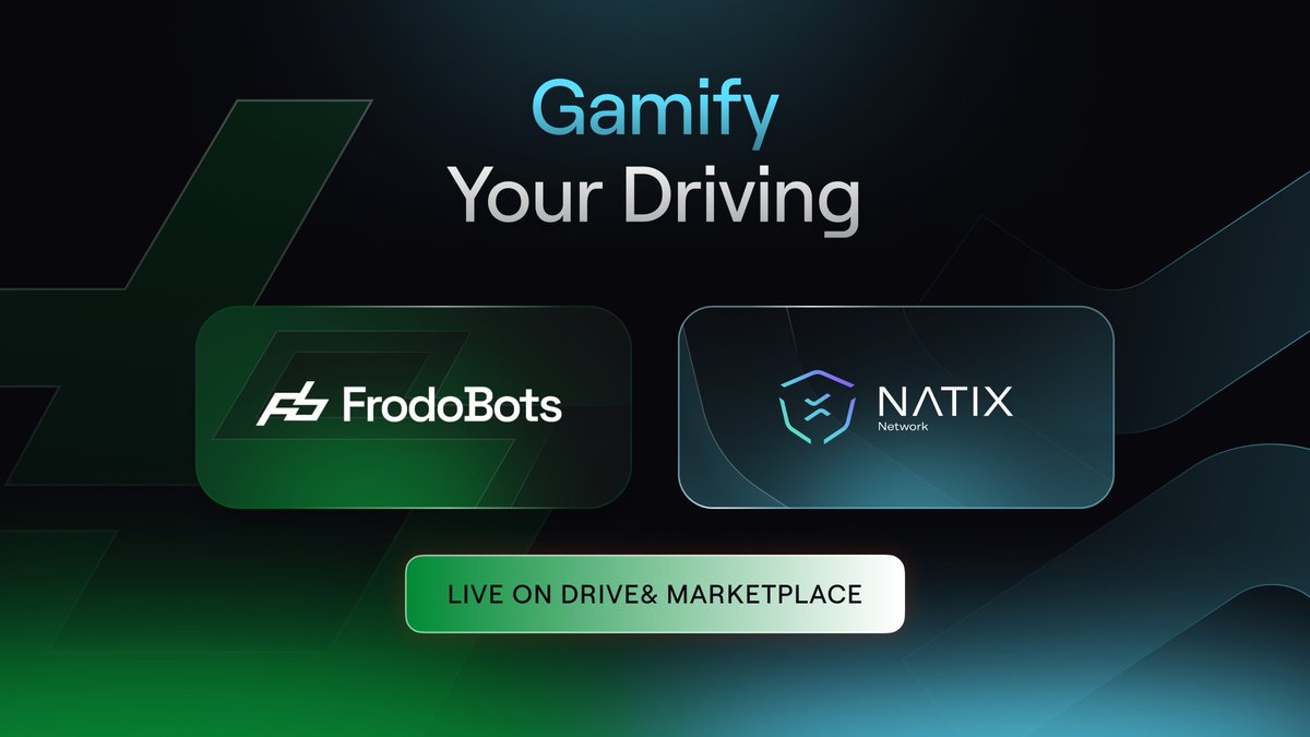 Calling all #DePIN drivers and gamers for this exciting Drive&amp; Marketplace partnership 🚗

NATIX is partnering up with <a href="/frodobots/">FrodoBots</a>, an exciting project training Embodied AI models, crowdsourcing real-world datasets with robotic gaming 🤖