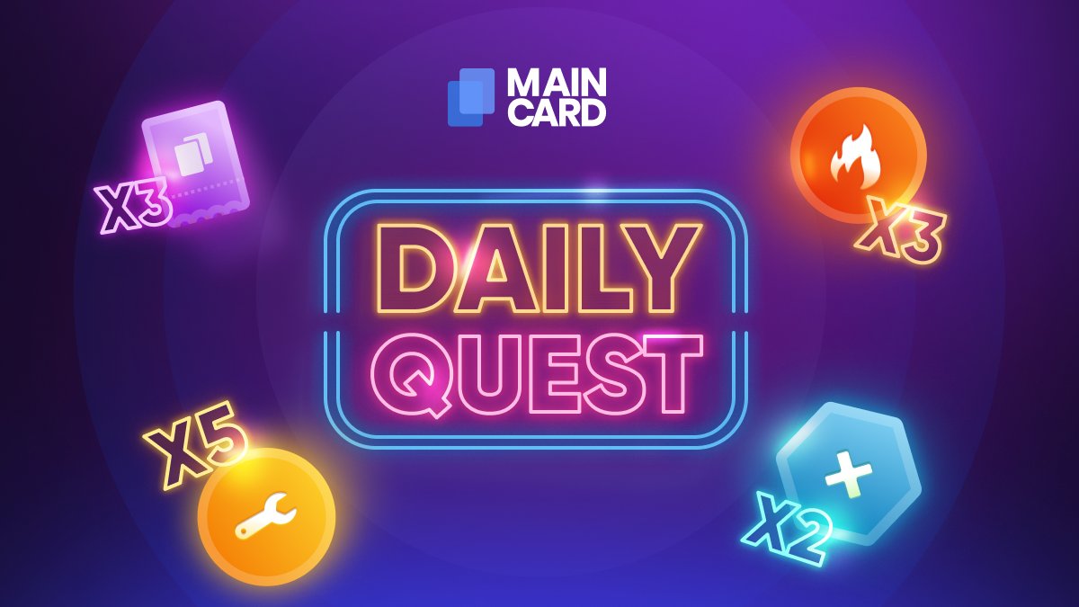 Don't miss out on your daily dose of rewards! 🎁

To score exciting items, $MCN tokens, and other prizes, make sure to log in to the Maincard TON bot👉t.me/maincardton_bot 
Your task is simple - log in to the game every day and watch your daily rewards grow. Happy gaming!