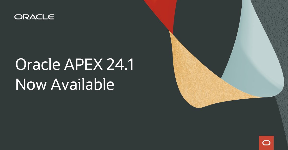 WalterDorigo's tweet photo. Oracle APEX 24.1 is now generally available! Learn more about the latest release, which introduces the @OracleAPEX #AI Assistant, improvements to Working Copies, and more. https://t.co/t8Q1R7XuJk https://t.co/R8lMkrN12b