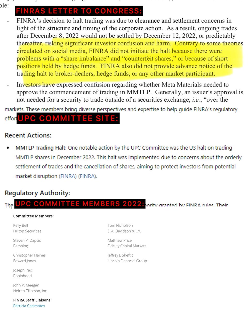 FINRA the Regulator that Supposed to Protect Investors just Caught in the Act of Lying to Congress and Participating in Market Corruption 🚨

The Regulator responds to Congress stating “No Market Maker or Brokerage Firm had Advance Notice of the MMTLP Halt”, but NEW information