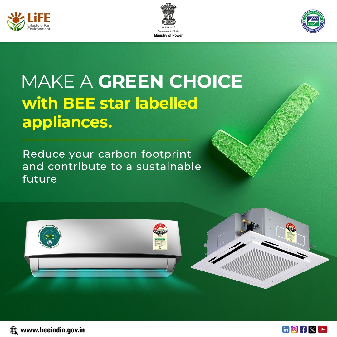 beeindiadigital's tweet photo. Take action today, for a greener tomorrow! Choose BEE star labelled appliances and play your part in reducing carbon emissions.
#StarLabel #EnergyEfficiency https://t.co/5gVkqBT36P