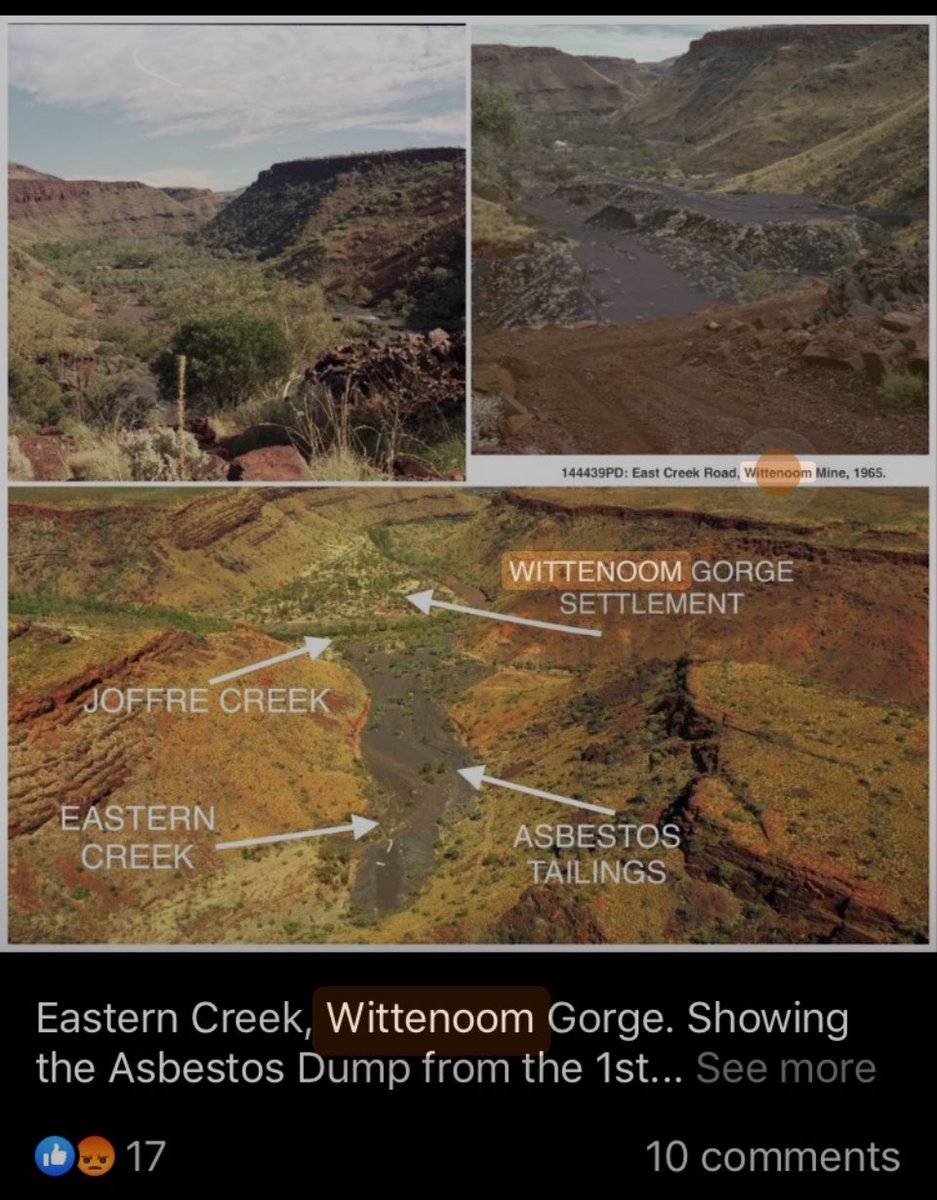 LindaDHoward's tweet photo. If the @MineralsCouncil is bored and needs something to do, why doesn’t it focus on bringing our best and brightest from across the industry together to develop a strategy to clean up #Wittenoom? Still the most contaminated site in the southern hemisphere with tonnes of #blueasbestos tailings dumped down the sides of hills and gorges - in the middle of the #Pilbara (my home).
Local Aboriginal ppl (#Banjima) have the highest rate of #mesothelioma in the world, there is no known safe minimum exposure - one fibre can kill and still is killing ppl…… and will continue to kill ppl until its cleaned up.
Now THAT would be something impressive to achieve in our lifetime and a productive use of Minerals Council time, wouldn’t you agree Mr @hughriminton ?
Well respected Banjima Elder, and friend, Nabru #Parker passed away from mesothelioma recently…. still fighting to for action to clean up his ppls country.… the government will never have the knowledge to do it. It needs industries best and brightest……
This is a real issue, not a pretend one (like school kids hatin’ on coal 🤦🏼♀️)
@MineralsCouncil @CMEWA @JohnCareyPerth - what is the latest progress towards a plan to clean up Wittenoom?! what action are all parties taking pls?
https://t.co/jSrsT2LBKO
#firstworldoroblem vs #realbigfreakinproblem