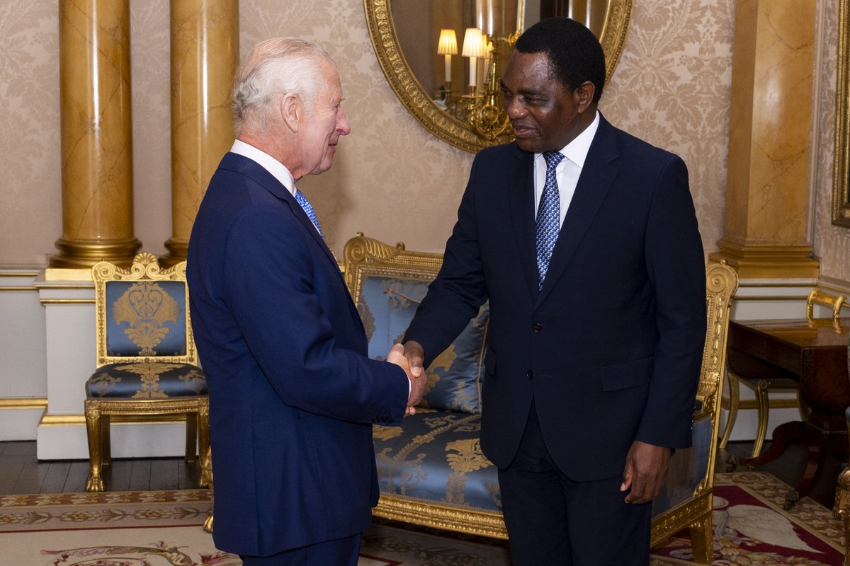 🇿🇲 Today, The King held an audience with The President of the Republic of Zambia at Buckingham Palace.
