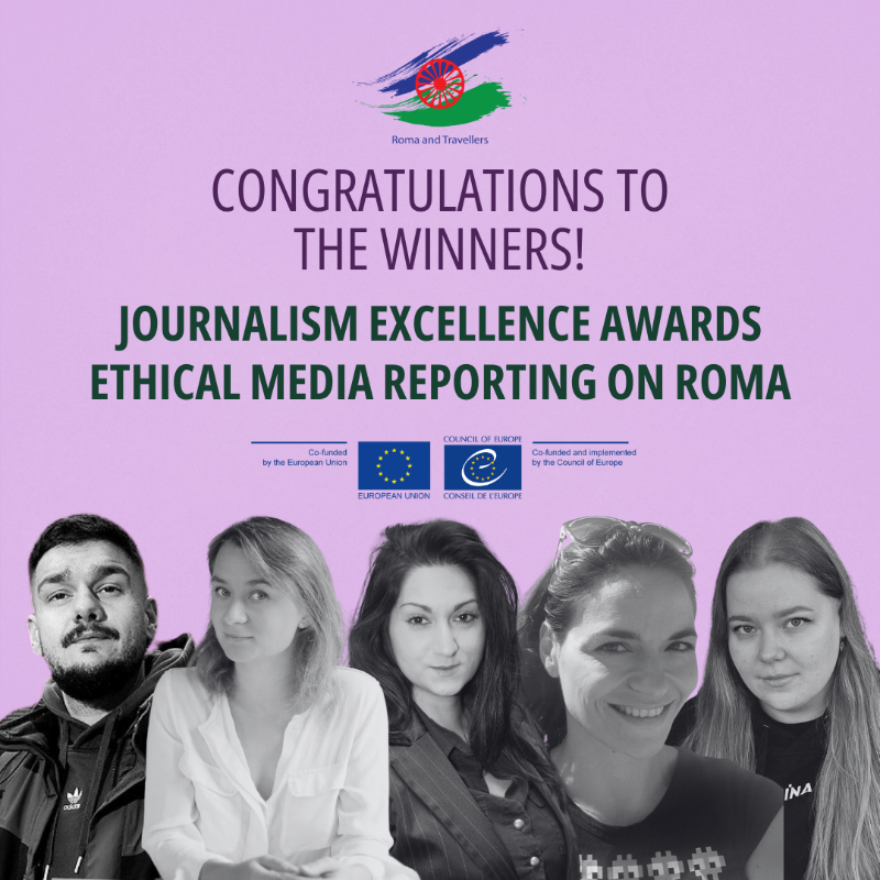 EU_Justice's tweet photo. 🥳Congratulations to the winners🏆 The Journalism Excellence Awards of the @CoE_Antidiscri honour five journalists for their exemplary work in promoting a balanced portrayal of Roma &amp; marginalised communities in media.

More on the project: https://t.co/R5ruU4sbqK

The winners↓