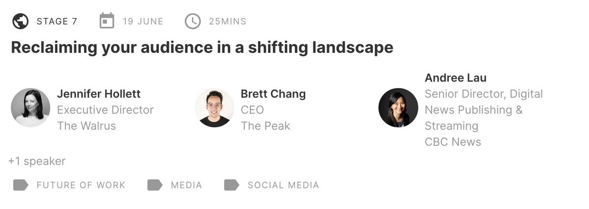 jenniferhollett's tweet photo. Hello #CollisionConf

I'll be at the Fourth Estate stage @CollisionHQ in Toronto today, discussing the tectonic shifts in media. Join us at 12:15 pm. https://t.co/T0SpMlx61t