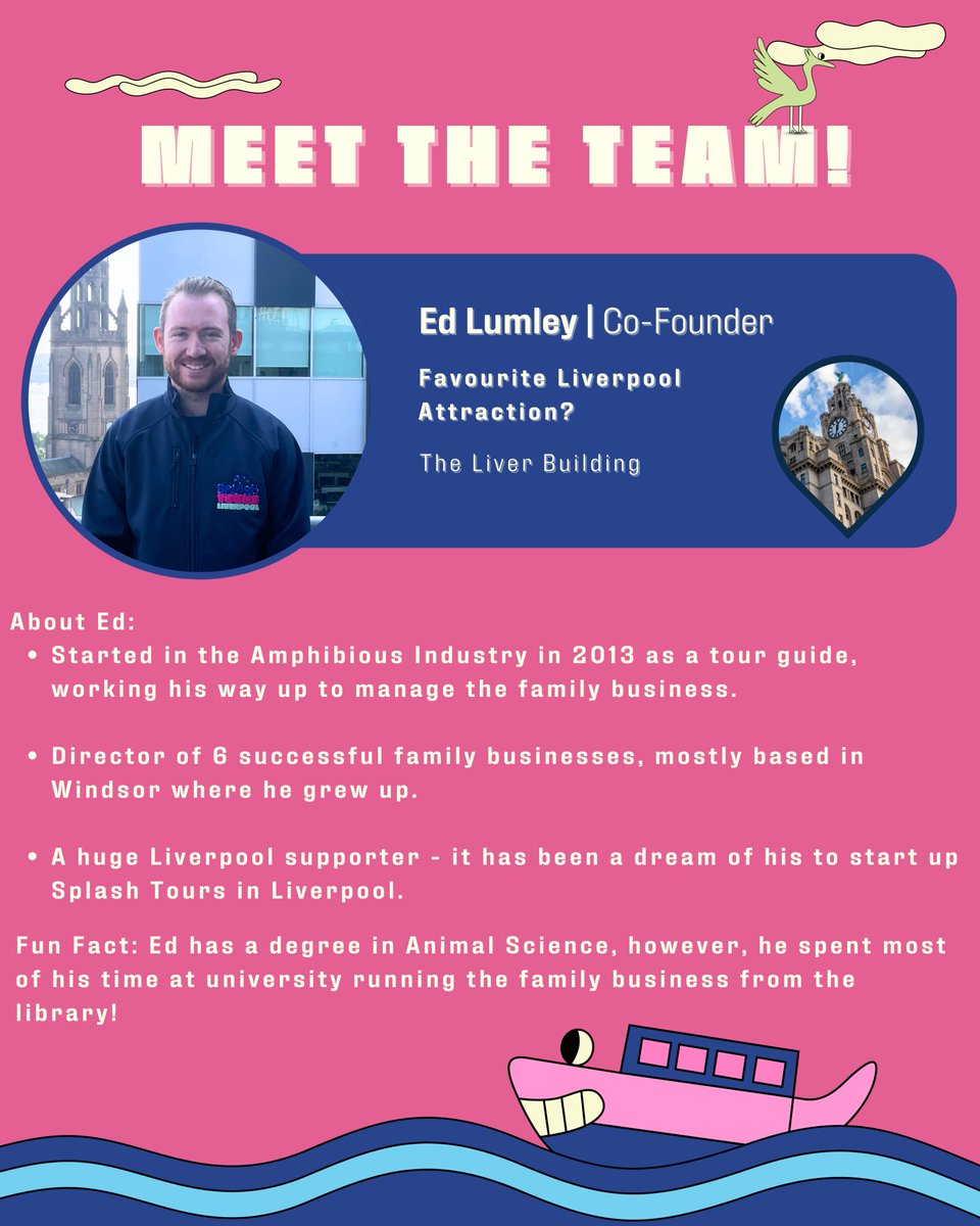 Meet the Team!

As we prepare to launch this Summer, we're introducing you to each member of the amazing team behind Splash Tours Liverpool.

The team behind Splash Tours is so excited to get started in Liverpool, we can't wait to see you all soon!