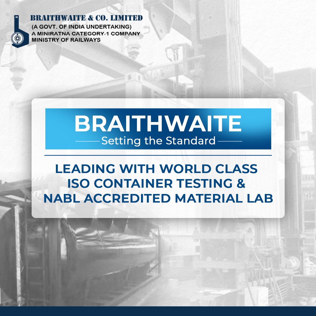 BraithwaiteKol's tweet image. Proud to offer state-of-the-art ISO container testing facilities and an NABL accredited material testing lab at Braithwaite. Committed to quality and innovation for our valued clients.
#ISOContainers #QualityControl #NABLAccredited #EngineeringExcellence #Braithwaite
