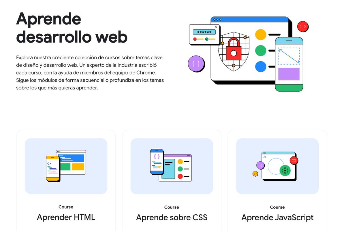 Los 3 cursos oficiales de GOOGLE para APRENDER A PROGRAMAR ↓  

→ Gratis
→ En español
→ Desde cero