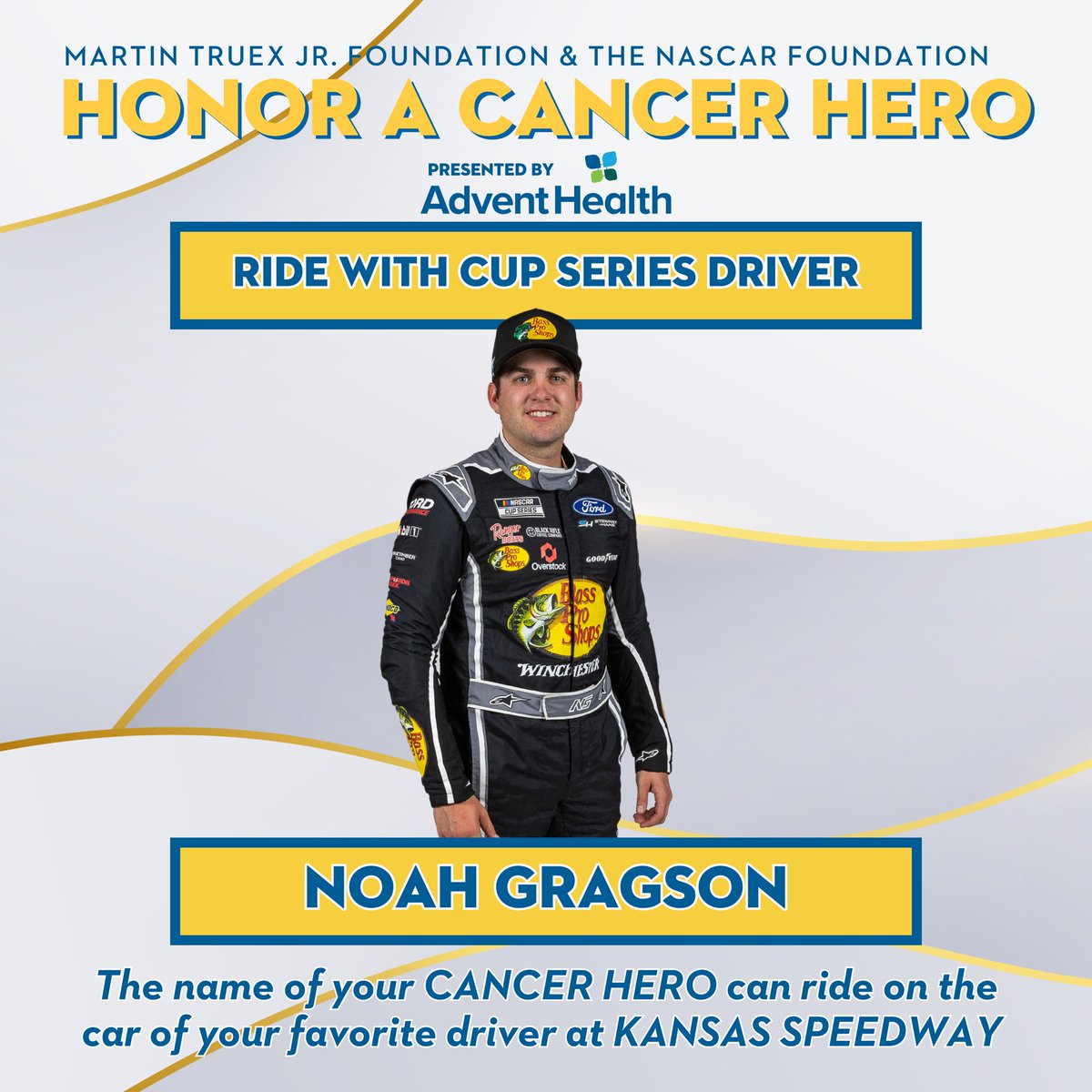 NoahGragson's tweet image. Honor Your Cancer Hero by having them ride along with me at Kansas Speedway. Bid now at bit.ly/NoahGragson 

#HeroesRideAlong