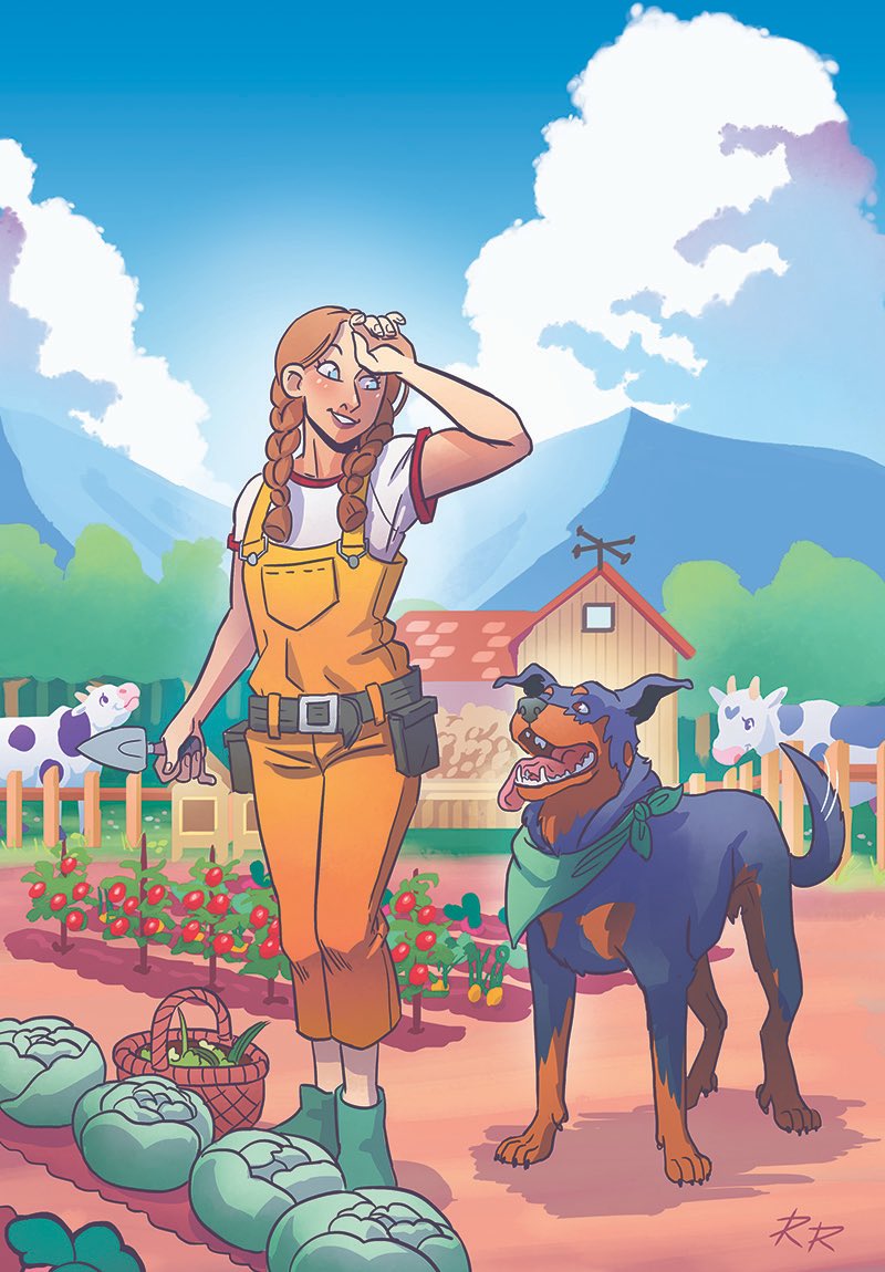 A quick digital commission I did for a girl who loves stardew valley, her beauceron and cows ✨ #stardewvalley #art #commission