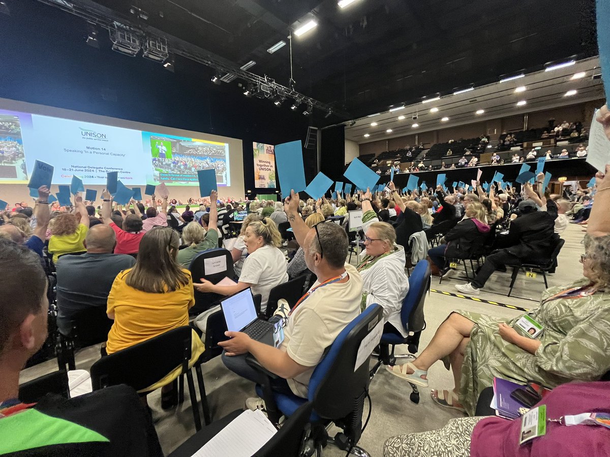_GeoffWilkinson's tweet photo. Motion 14 falls. @UnisonBlackburn voted against this but what the Branch does not appreciate is the whoops of derision and condemnation from some within earshot of those who voted for the motion. Passion is one thing, gloating does not become us #undc24 https://t.co/h0vDU7lJ1z