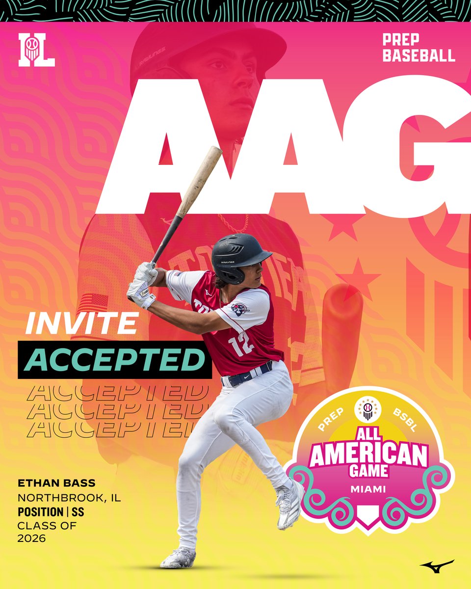 prepbaseball's tweet photo. 𝗡𝗼𝗿𝘁𝗵𝗯𝗿𝗼𝗼𝗸, 𝗜𝗟 ➡️ 𝗧𝗵𝗲 𝟯𝟬𝟱 🏝️

The #20 ranked prospect in the 2026 class, @ethanbass44 (@GBN_Baseball / @IlliniBaseball) is #LockedIn for the 𝟮𝟬𝟮𝟰 𝗣𝗿𝗲𝗽 𝗕𝗮𝘀𝗲𝗯𝗮𝗹𝗹 𝗔𝗹𝗹-𝗔𝗺𝗲𝗿𝗶𝗰𝗮𝗻 𝗚𝗮𝗺𝗲 🇺🇸

#PBAAG24 | @MizunoSportsUSA | @PrepBaseballIL https://t.co/ejGStJB2Uf