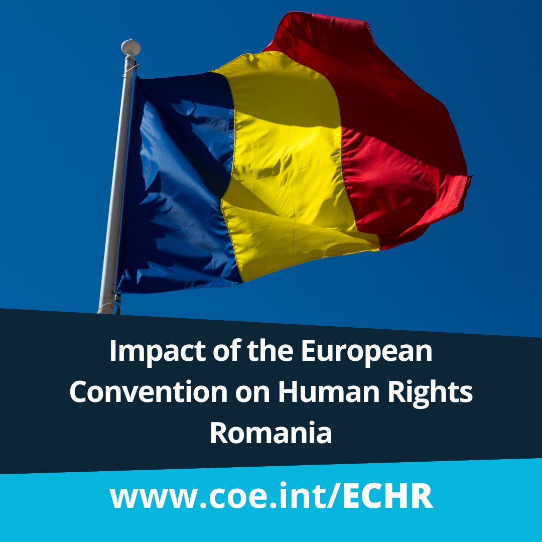 The European Convention on Human Rights entered into force in Romania in June 1994. 

To date, the country has implemented more than 1600 #ECHR judgments, advancing #HumanRights protection. 

#ECHRimpact in 🇷🇴 coe.int/en/web/impact-…

<a href="/MAERomania/">Ministry of Foreign Affairs of Romania 🇷🇴</a>

<a href="/RomaniaCoE/">Romania CoE</a>