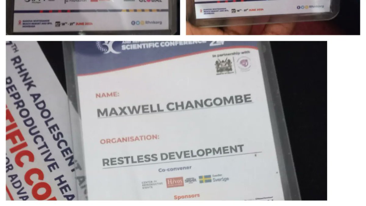 maxwellchangom1's tweet photo. Happy to be participating at the 7th #rhnkconference2024 sharing and learning from young people and stakeholders best ways to advance young people's sexual rights. 

#youthpower #youthcollective 

@RestlessDevZim @CafeSRHR https://t.co/QxNQiHba2Z