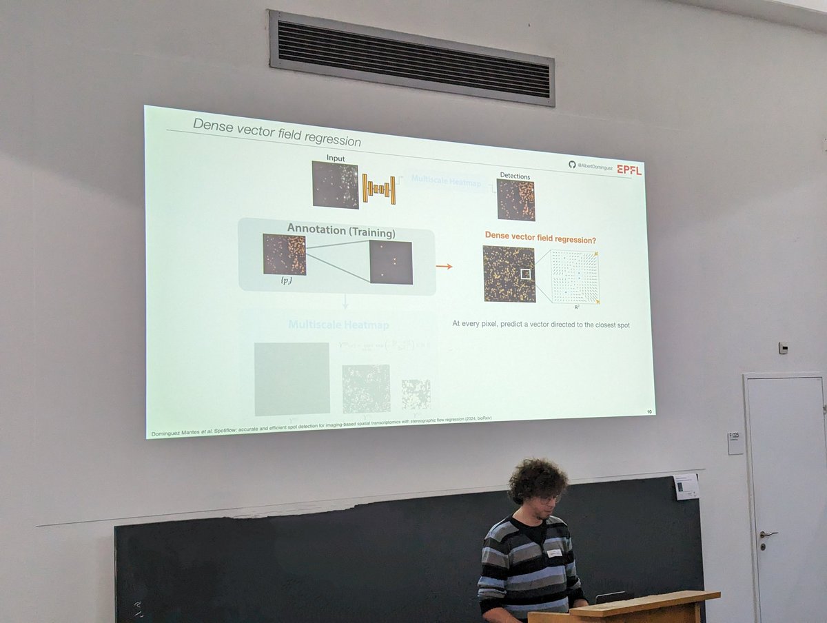 Happy to share our group's work together with <a href="/Albertdm99/">Albert Dominguez Mantes</a> on DL-based spot detection and cell tracking today at the great Swiss BioImage Analysts' Society meeting <a href="/SwissBIAS/">SwissBIAS</a>, so many cool projects around!