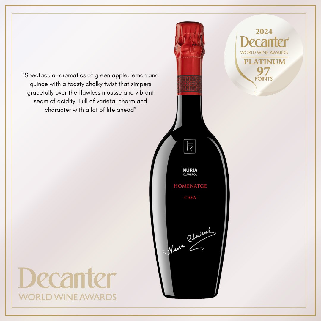 Núria Claverol Homenatge 2016 de Cellers Sumarroca, únic cava 'platinum' en ecanter 2024
Amb una puntuació de 97, Núria Claverol Homenatge 2016, 100% Xarel·lo, ha impressionat amb les seves aromes espectaculars i una estructura que celebra el caràcter únic de la nostra regió