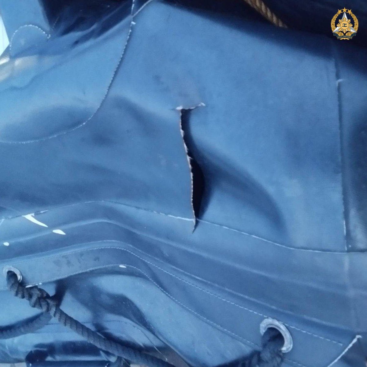 Joseph_Morong's tweet photo. LOOK: Photos show the extent of damage to Philippine vessels and soldiers’ personal belongings by the China Coast Guard that foiled a resupply mission by the Philippines to an active naval post, BRP Sierra Madre in Ayungin Shoal inside the Philippines’ Exclusive Eonomic Zone @gmanews @24orasgma (Photos: @TeamAFP)