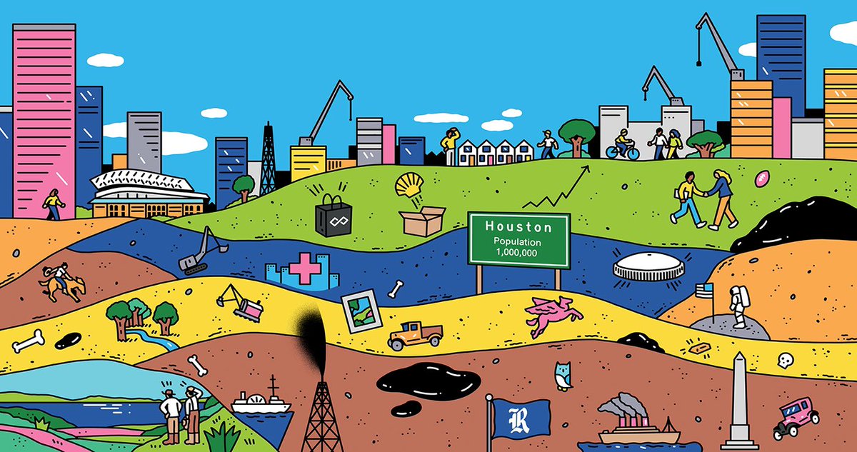 Another spread for <a href="/HoustoniaMag/">Houstonia</a> this one is about the history of the city.