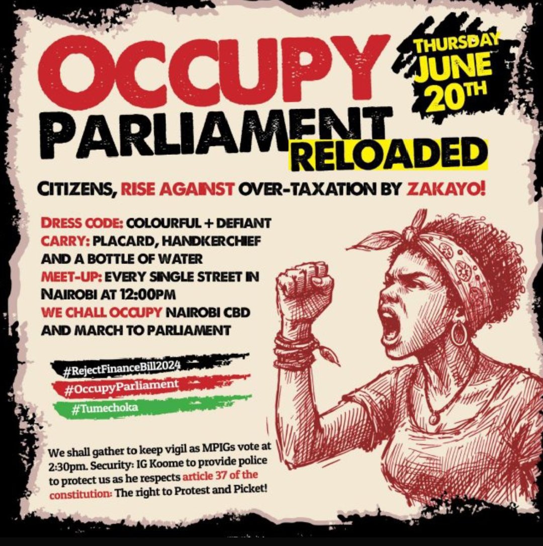 Tomorrow we step out as an informed people, well aware of their rights. The rag tag militia of yester protests and endorsed by politicians is now a forgone conclusion. A new wave of protests (coordinated, well organised) is on the offing. 
#rejectfinancebill2024 
#happeningnow